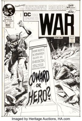 Joe Kubert Star Spangled War Stories #162 Unknown Soldier Cover Original Art (DC, 1972).