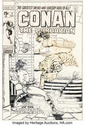 Barry Smith Conan the Barbarian #5 Cover Original Art (Marvel, 1971). | Heritage