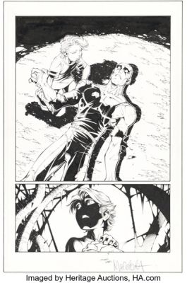 Joe Madureira and Tim Townsend The Uncanny X-Men #336 "Onslaught Phase 2" Franklin Richards and Professor X Story Page 2 Original Art (Marvel, 1996).
