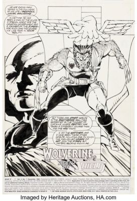 Rob Liefeld, Jim Valentino, and Scott Williams What If? #7 Wolverine Splash Page 1 Original Art (Marvel, 1989).