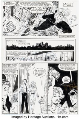 Todd McFarlane The Amazing Spider-Man #306 Black Cat Story Page 9 Original Art (Marvel, 1988).