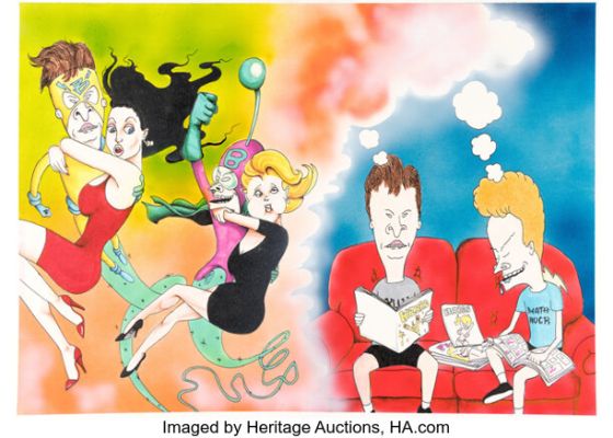 Kevin Lofton Wizard: The Comics Magazine #30 Beavis and Butt-Head Cover Original Art (Wizard Entertainment, 1994). | Heritage