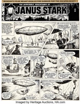 Francisco Solano Lopez The Incredible Adventure of Janus Stark Title Page Original Art (International Publishing Corporation, undated).