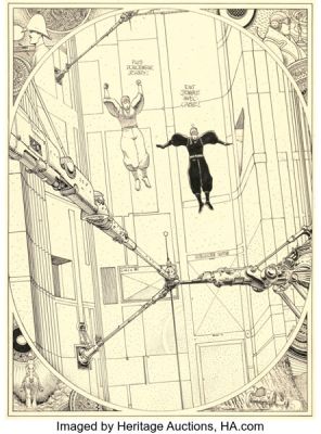 Jean Giraud (Moebius) Major Fatal, The Airtight Garage of Jerry Cornelius Splash Page 4 Original Art (Métal Hurlant #40, 1979). | Heritage