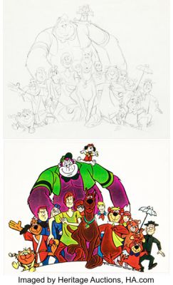 Iwao Takamoto - Original 15-character Preliminary Publicity Drawing (Hanna-Barbera, 1976). | Heritage