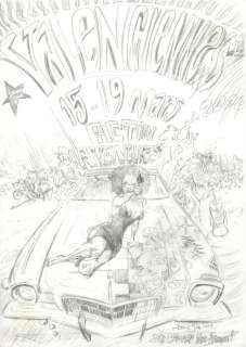 Sire, Denis | Sire, Denis - Crayonné original - Projet d’affiche festival du film action aventures de Valenciennes - (2000) | Catawiki