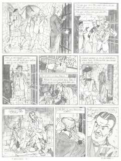 Teun Berserik | Blake et Mortimer, L’île du loup, planche originale à la mine de plomb parue dans le journal Tintin Spécial 77 ans en 2023. | Septimus