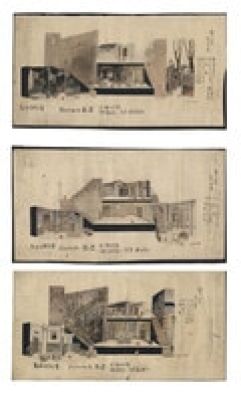 3 Sheets of "Crime and Punishment Stage Set Original Art" Hand-Drawn Manuscript by Fujiwara Tsunetsugu | Mandarake (Big Web)