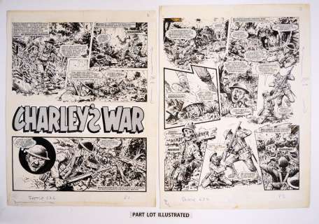 Charleys War: 3 original consecutive artworks (1984) by Joe Colquhoun… | Comic Book Auctions ltd