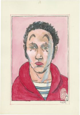 Shinji Nagashima’s hand-drawn color illustration "Clown" | Mandarake (Big Web)