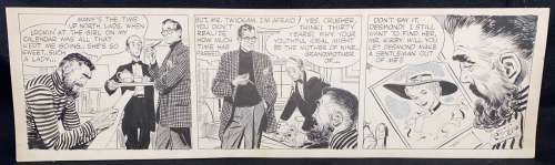 Alex Raymond - rip kirby daily strip - 12/7/1953 signed