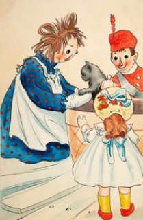 Johnny Gruelle (American, 1880-1938) Kittens should have his nice soft basket, Raggedy Ann Stories interior illustration...