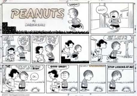 Charles Schulz - Original Comic Strip Art for Peanuts Sunday dated 9-2-56 (United Feature Syndicate, 1956). One - | Heritage
