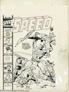 Jack Kirby and Joe Simon - Original Cover Art for Speed Comics #20 (Harvey, 1942). Spectacular Speed cover by the - | Heritage