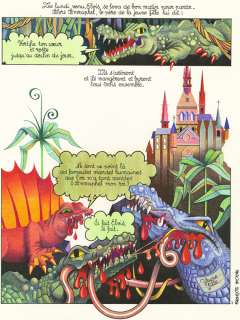 François Thomas | Croco Dream - le départ dÂ’Elvis - Encre acrylque et crayons de couleurs | De l’art sur la planche