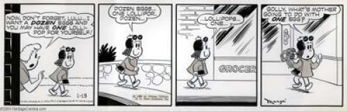 Roger Armstrong - Little Lulu Daily Comic Strip Original Art dated 1-13-60 (Chicago Tribune-NY News Syndicate, -