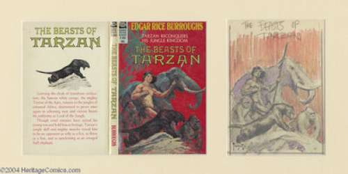 Frank Frazetta - The Beasts of Tarzan Cover Preliminary Original Art (Ace, 1963). Frank Frazetta’s graphite and - | Heritage
