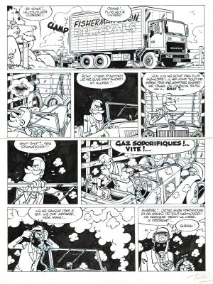 Turk - Lot 500 - Clifton, Atout… coeur !, planche originale à l’encre de chine pour cet album paru en 1981 au Lombard.