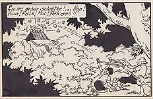 De Moor, Bob - 1 Original page - Nonkel Zigomar, Snoe en Snolleke - De Blauwe vinger (plaat 14 / stroken 53-56) - 1953 | Catawiki