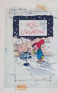 Franquin, André - 1 Mise en couleurs originale + bandeau titre original + bromure - Noël et l’Elaoin - 1959 | Catawiki