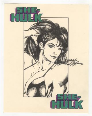 Neal Adams Signed | She-Hulk Original Comic Art Drawing | Neat Stuff Vault