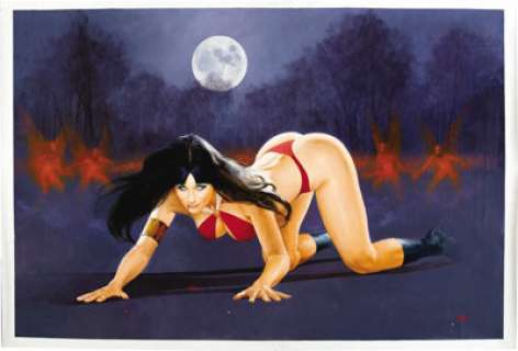 Enrique Torres - Vampirella Painting Original Art (undated). Suffused with rich, atmospheric layers of luminous - | Heritage