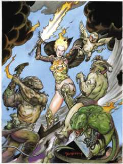 Michael Dubisch - "Seraphim Unleashes the Battle Cherub" Illustration Original Art (1999). An angelic -