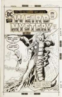 Luis Dominguez - Weird Mystery Tales #19 Cover and Cover Preliminary Original Art (DC, 1975).  This creepy cover -