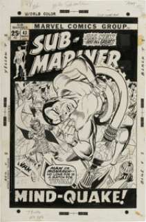 Gil Kane and Frank Giacoia - Sub-Mariner #43 Cover Original Art (Marvel, 1971).  "Man or monarch -- no lone - | Heritage