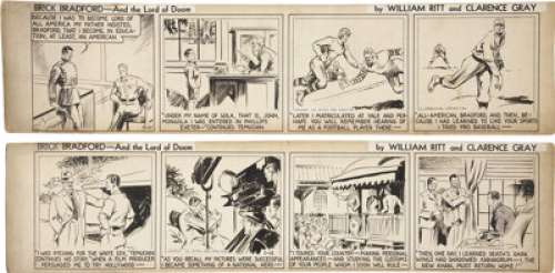 Clarence Gray Brick Bradford Daily Comic Strip Original Art, Group of 2 (Central Press Association, 1936). -