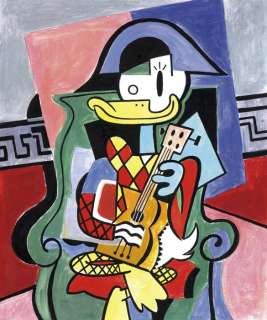 Tony Fernandez - Donald Duck Inspired By Picasso’s "Harlequin Musician" (1924) - Fine Art Giclée - Hand Signed | Catawiki