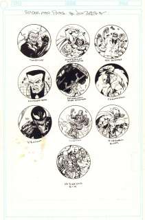 Joe Phillips - Spider-Man Porgs 10 Figure Art - 1994 Signed