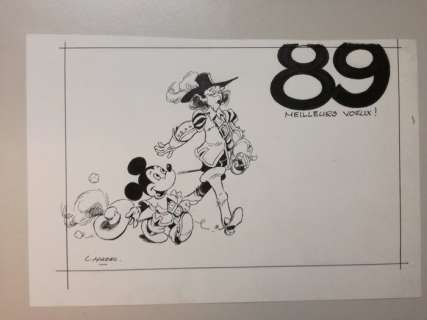 Mazel, Luc - 1 Original drawing - Carte de voeux 1989 - 1988 | Catawiki