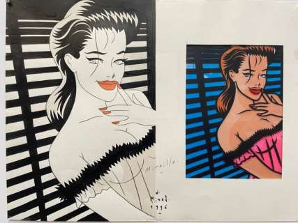 Minus, Walter - Dessin original + mise en couleurs originale - Mireille - (1996) | Catawiki