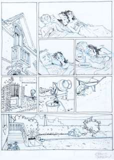 Davodeau - Chute de vélo, planche n°24 Ã  l‘encre de Chine,…