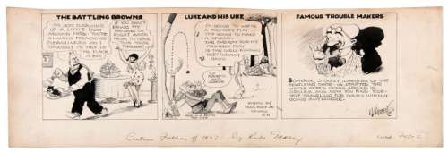 RUBE GOLDBERG â€œCARTOON FOLLIES OF 1927â€ DAILY COMIC STRIP ORIGINAL ART. | Hake’s