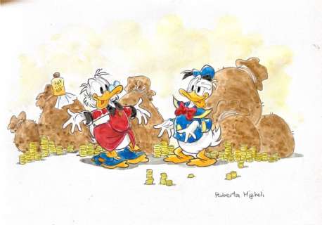 Roberta Migheli - 1 Original drawing - Uncle Scrooge - Zio Paperone e Paperino - 2023 | Catawiki