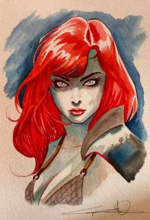 Candita, Giuseppe - 1 Original colour drawing - Red Sonja - 2024 | Catawiki