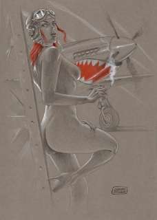 De Luca, Giuseppe - 1 Original colour drawing - Pin Up | Catawiki