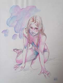 Gallo, Antonio - 1 Original colour drawing - Pin Up - 2020