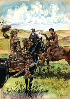 Marek Szyszko | Winnetou, ilustracja nr 13 do powieści | Galeria Komiksu