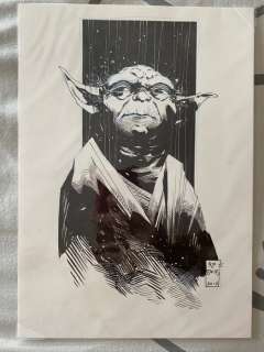 Bachs Ramon - 1 Original drawing - Star Wars - Maître Yoda + CoA - 2017 | Catawiki