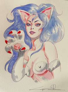 Candita, Giuseppe - 1 Original colour drawing - Darkstalkers - Felicia | Catawiki