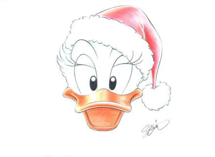 Garrido, Sergio | Original drawing  - Daisy Duck (2016)  - Disney Art X-Mas | Catawiki