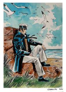 Caracuzzo, Giancarlo - 1 Original colour drawing - Corto Maltese - Omaggio a Pratt - 2024 | Catawiki