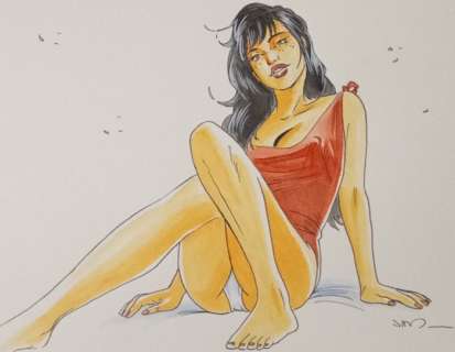 Jim - 1 Original colour drawing - Une Nuit à Rome - Marie | Catawiki