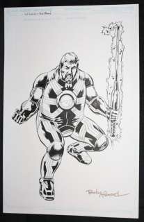 Bob Almond | Senator Villain Character Study - Blue Line Ink Art Only of Sal Velluto Pencils - Signed | Anthony’s Comic Book Art