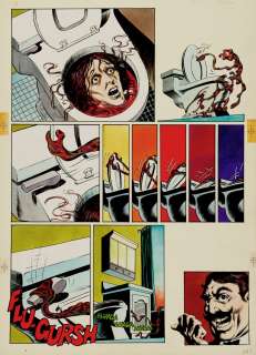 Bernie Wrightson - Epic Illustrated #25 P 11 (Husband‘s Dismembered Bloody Body Parts Pull Wife Down Toilet!) Over 18 Yrs Old To View!
