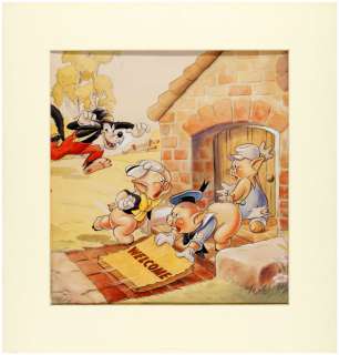 â€œTHE THREE LITTLE PIGSâ€ ORIGINAL ART FOR â€œMORRELL’S WALT DISNEY CALENDARâ€. | Hake’s