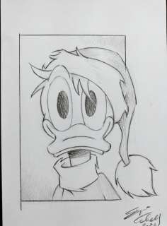 Cabella Sergio - 1 Pencil drawing - Topolino - Paperino Natale 3 - 2024 | Catawiki